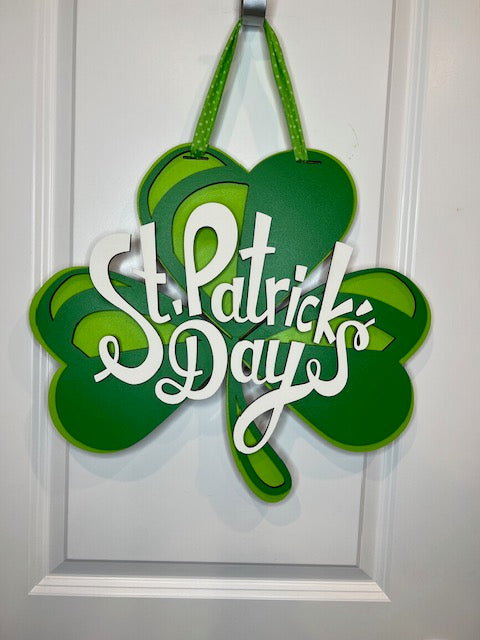 St Patrick's Day 3 leaf clover Door Hanger