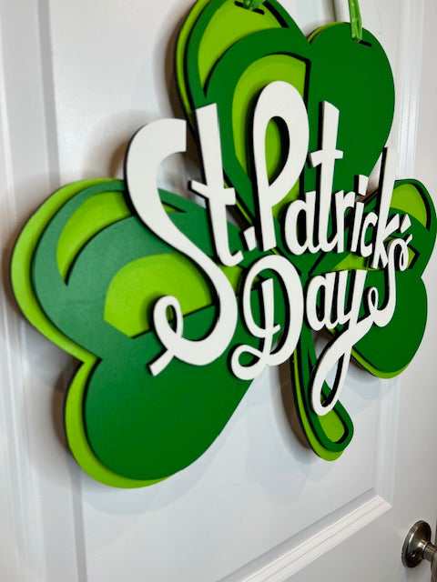 St Patrick's Day 3 leaf clover Door Hanger