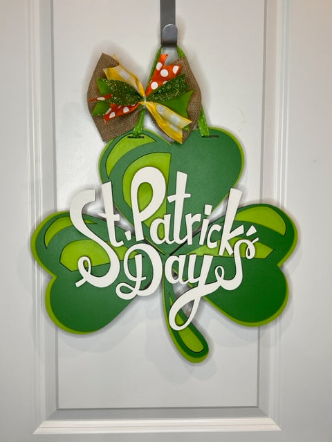 St Patrick's Day 3 leaf clover Door Hanger