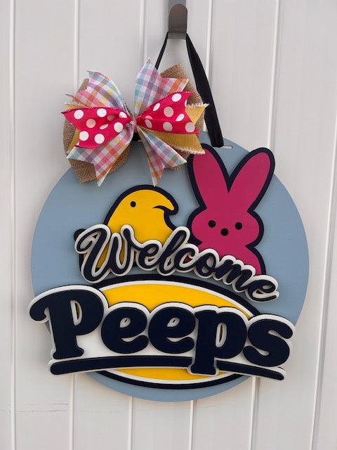 Hello Peeps Door Hanger