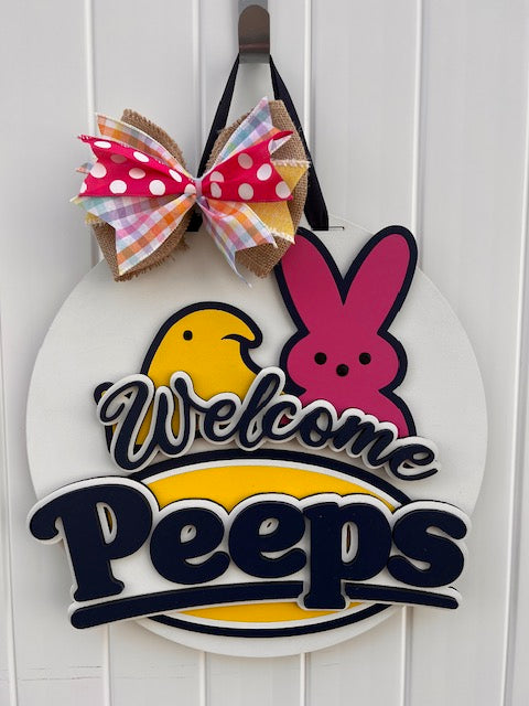 Hello Peeps Door Hanger