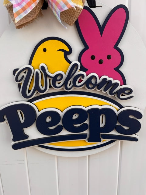 Hello Peeps Door Hanger