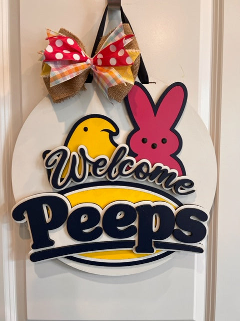 Hello Peeps Door Hanger