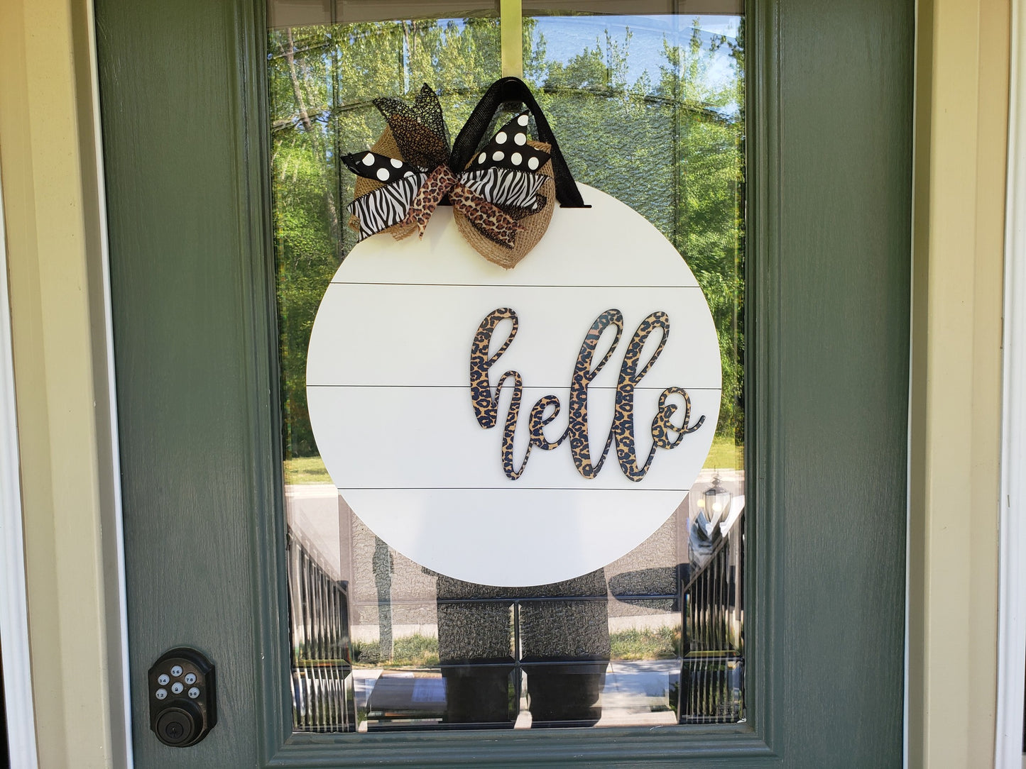 Hello Leopard Door Hanger 18'