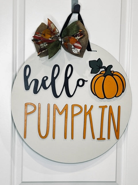 Hello Pumpkin Door Hanger