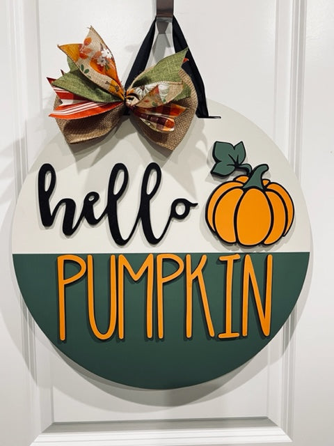 Hello Pumpkin Door Hanger