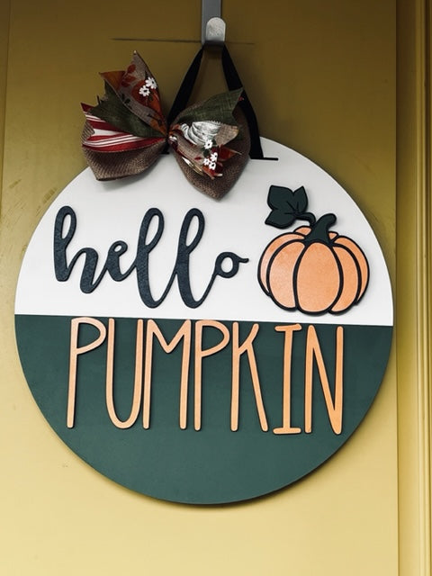 Hello Pumpkin Door Hanger