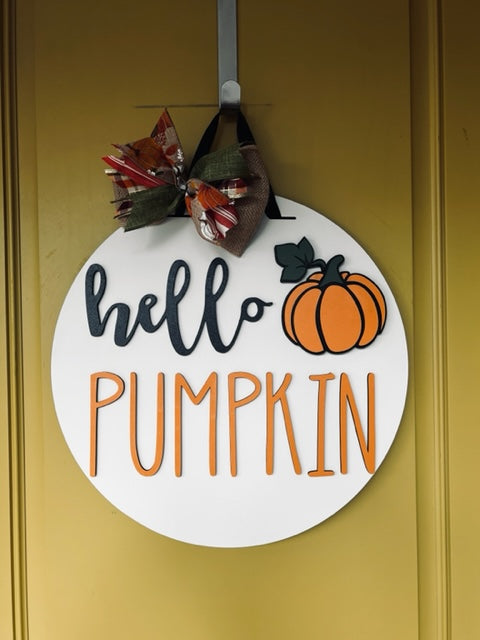 Hello Pumpkin Door Hanger