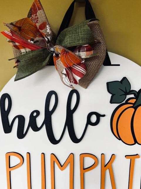 Hello Pumpkin Door Hanger