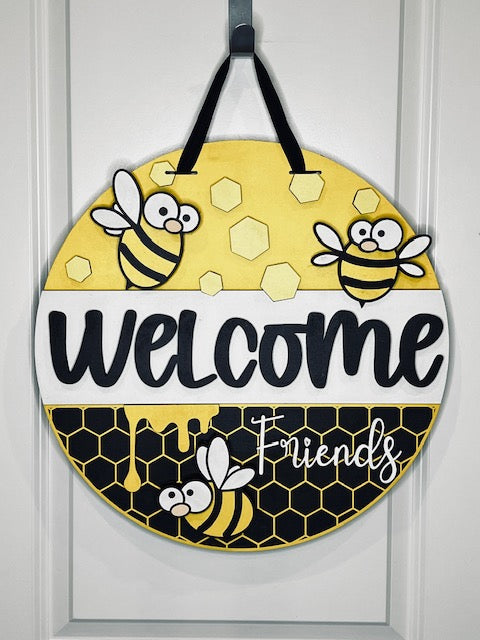 Home is Where my Honey Bee - Door & Wall Hanger - Jefferson St. Designs