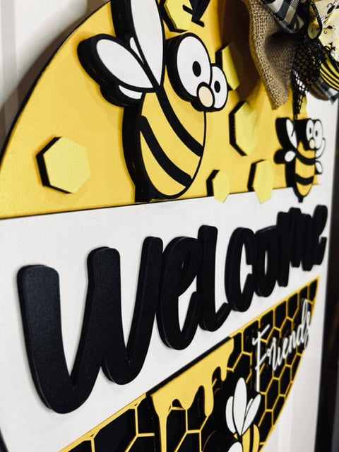 Cartoon Bees Door Hanger