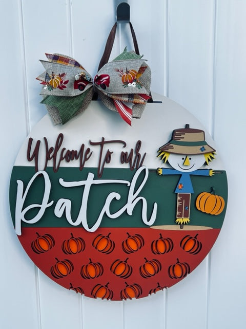 Pumpkin Scarecrow 18" door hanger