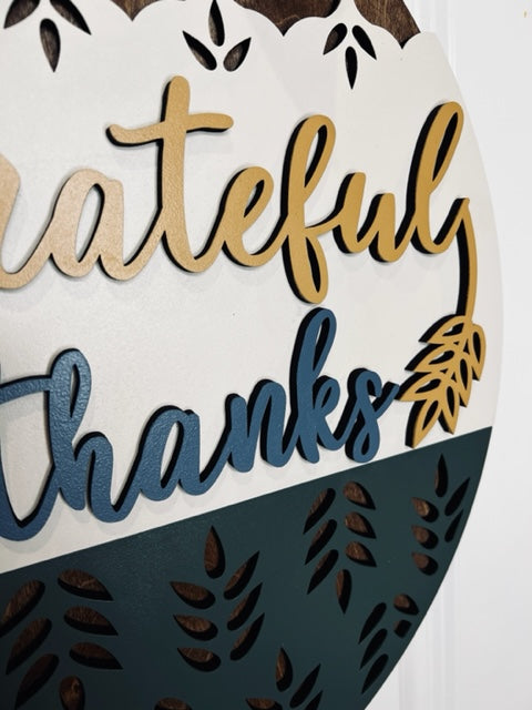 Be Grateful Give Thanks 16" Door hanger