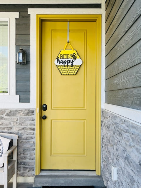 Bee Happy Door hanger