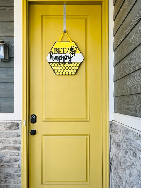 Bee Happy Door hanger