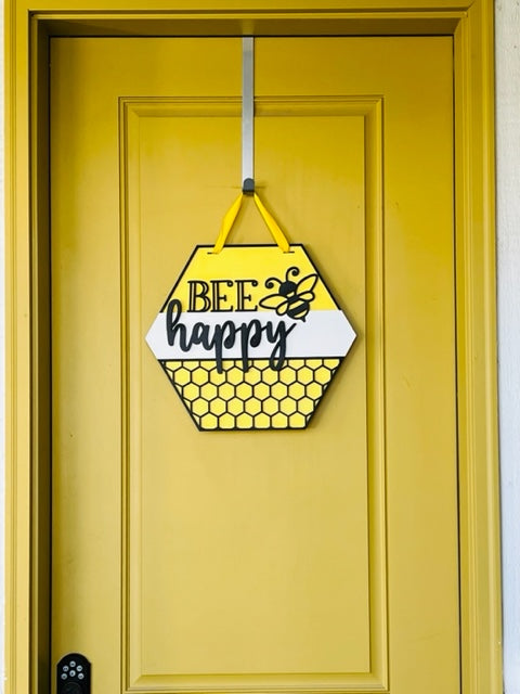 Bee Happy Door hanger