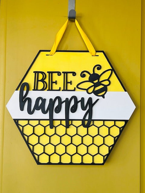 Bee Happy Door hanger