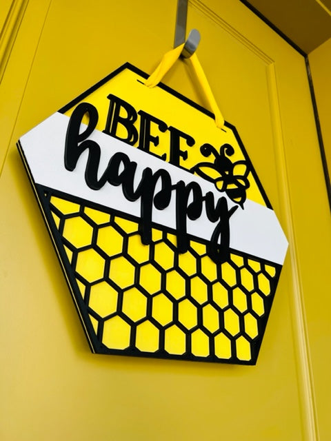 Bee Happy Door hanger