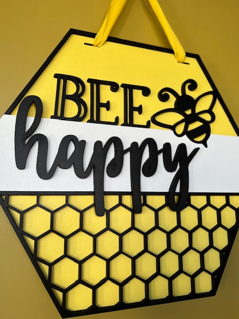 Bee Happy Door hanger