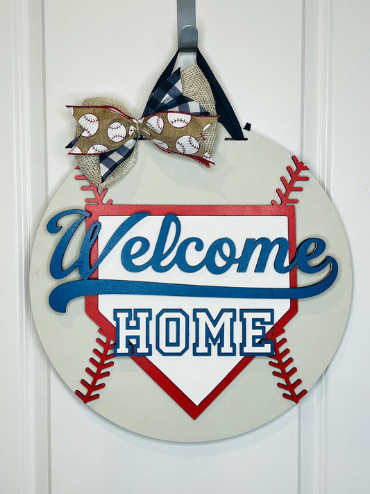 Baseball Welcome Home Door Hanger