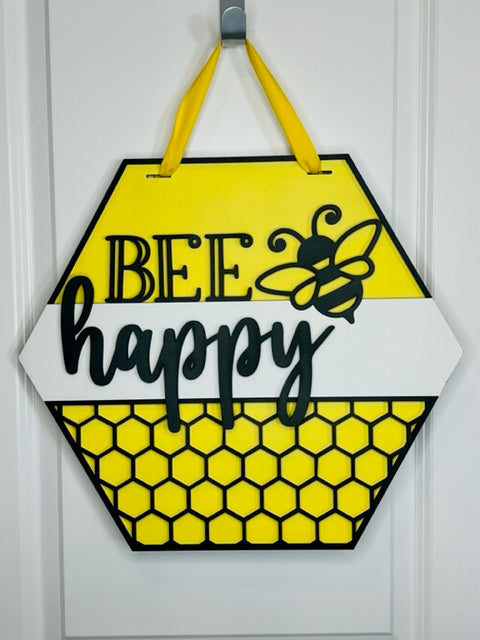 Bee Happy Door hanger