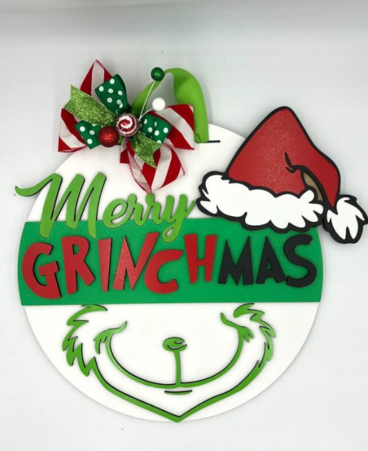 Merry Grinchmas Door Hanger 18"