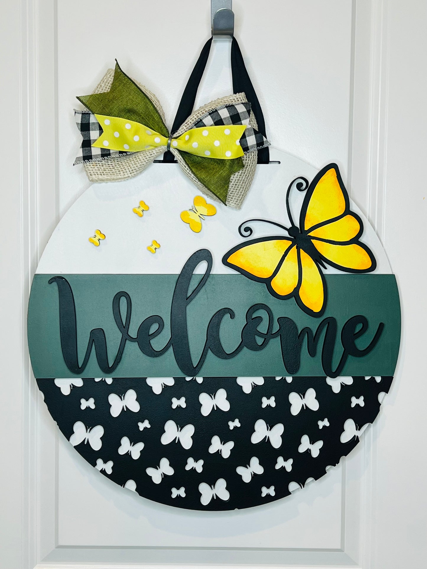 Welcome Butterfly Door Hanger