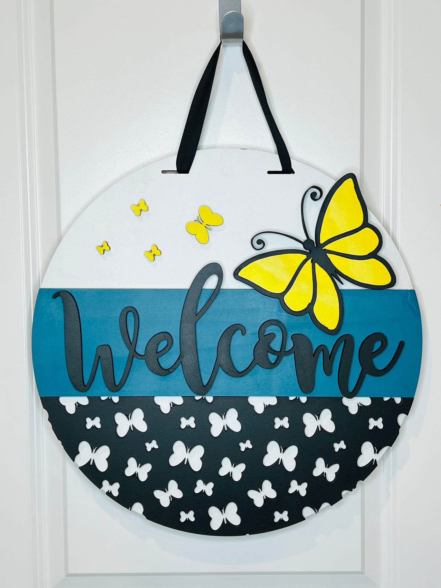 Welcome Butterfly Door Hanger