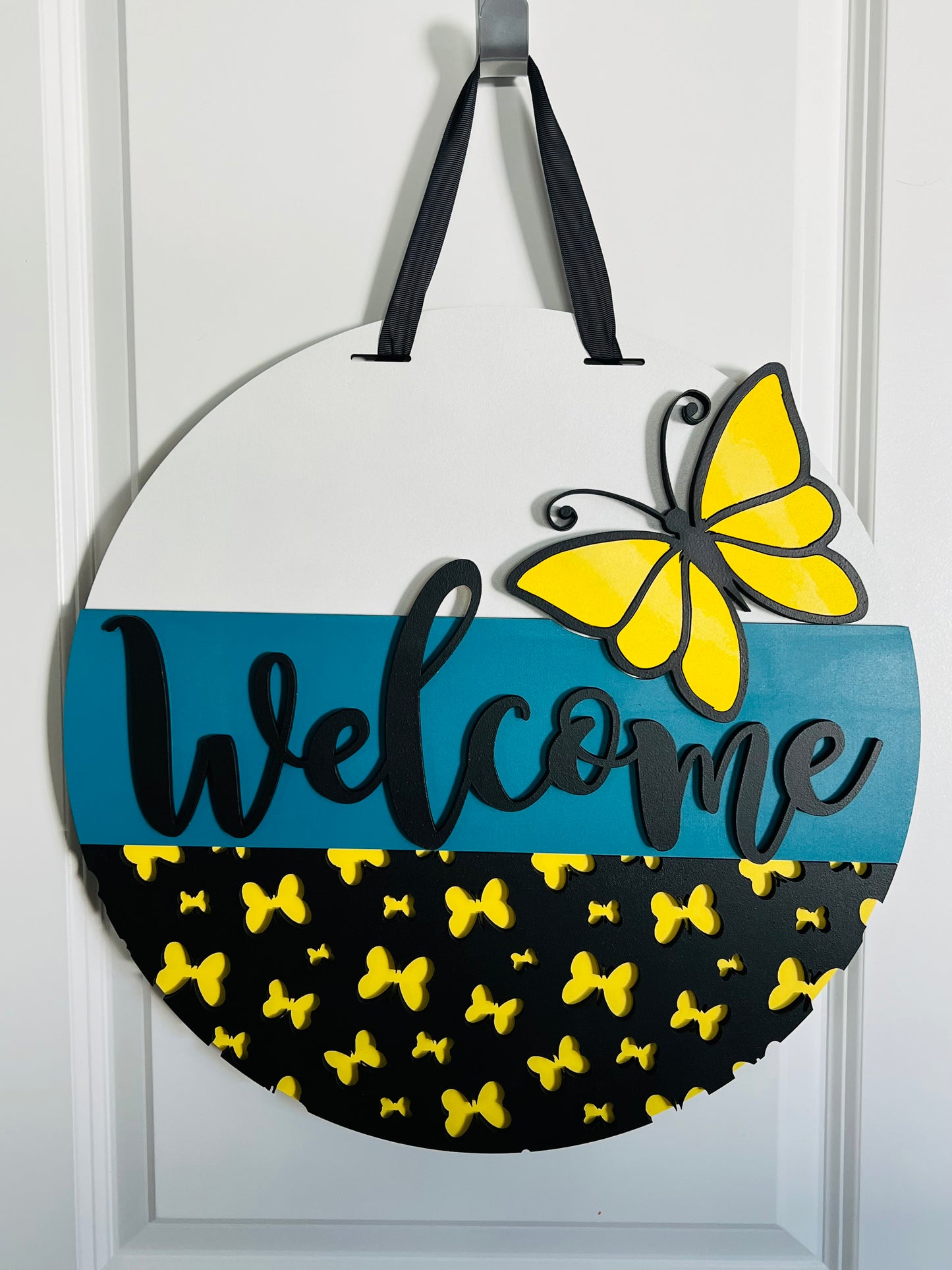 Welcome Butterfly Door Hanger