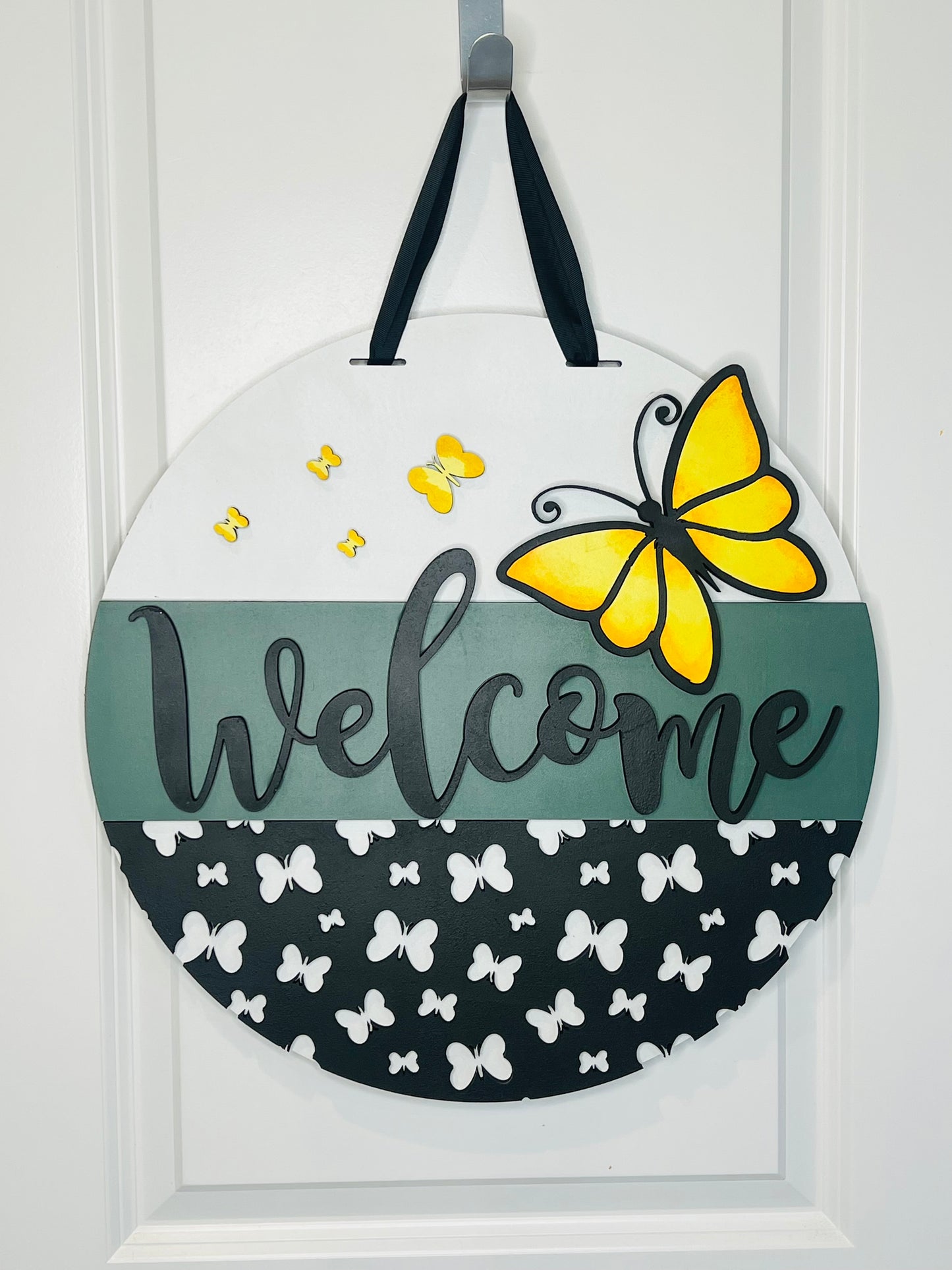 Welcome Butterfly Door Hanger