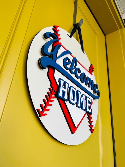 Baseball Welcome Home Door Hanger