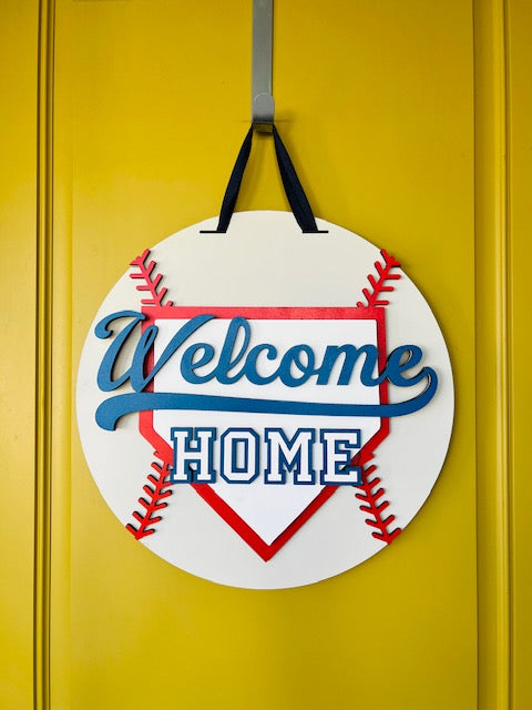 Baseball Welcome Home Door Hanger